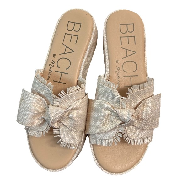 Beach By Matisse Shoes - Beach by Matisse Sunda Platfrom Sandals Size 8M Raffia Natural Slip On
